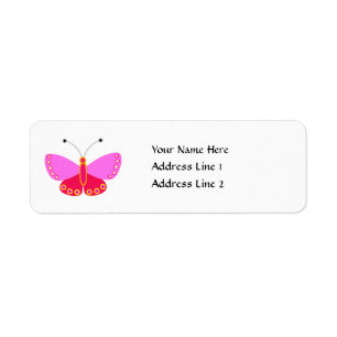 Étiquette Adresse de retour papillon