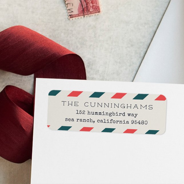 Étiquette Adresse de retour par courrier aérien (Créateur téléchargé)