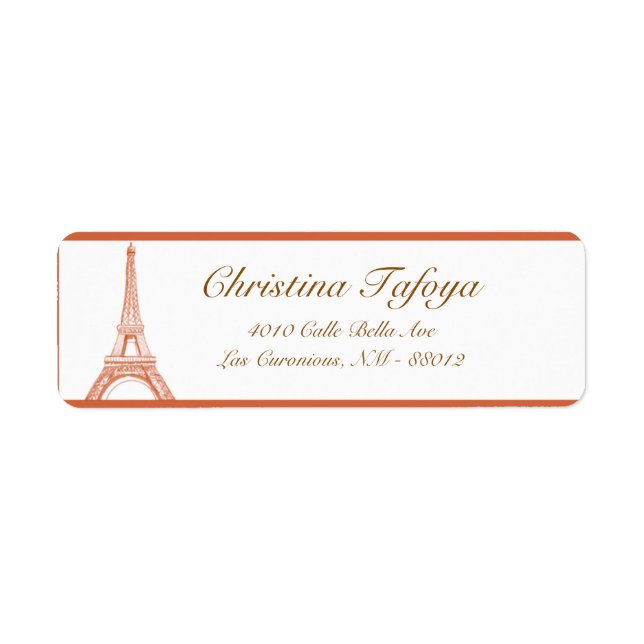 Étiquette Adresse de retour Paris Peach 2,25 pouces (Devant)