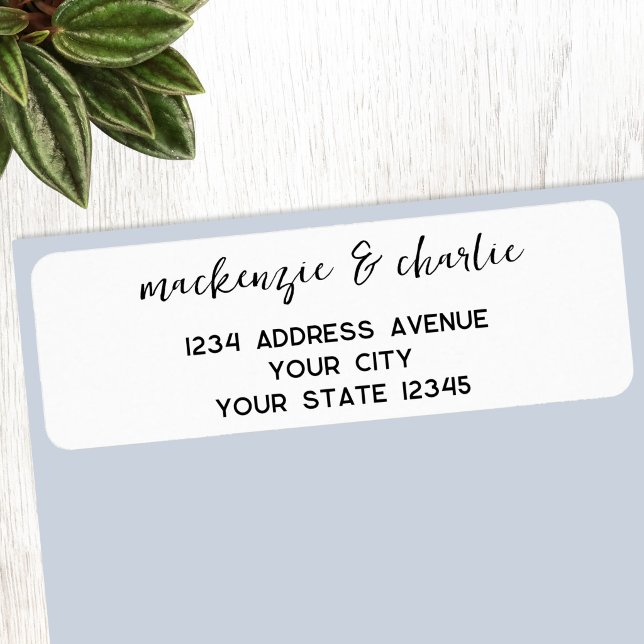 Étiquette Adresse de retour personnalisée avec un script mod (Modern script return address label)