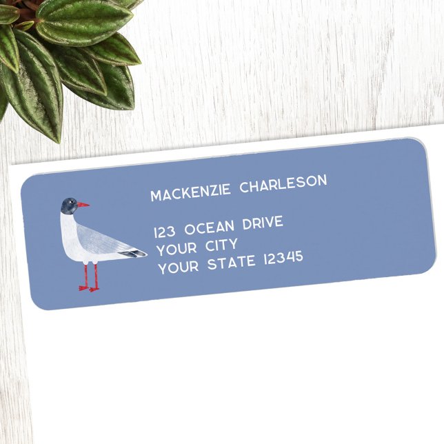 Étiquette Adresse de retour personnalisée de la Mouette mari (Fun Black Headed Gull seagull personalized return address label)