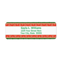 Adresse de retour personnalisée de vacances rouges