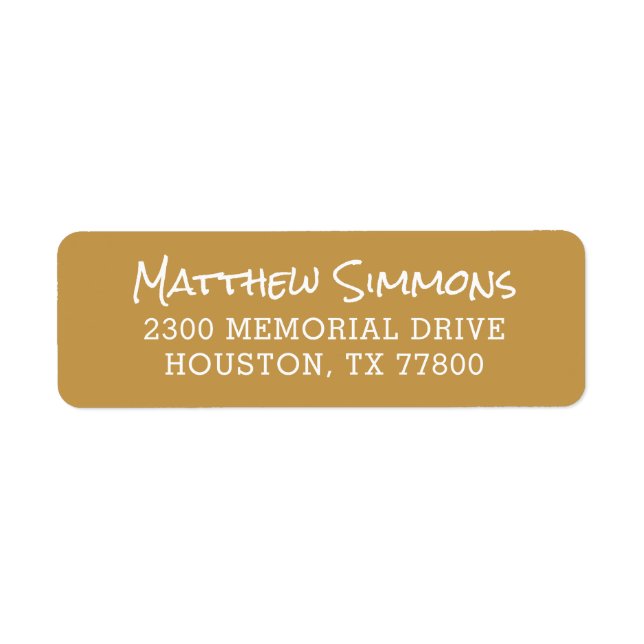 Étiquette Adresse de retour personnalisée moderne (Devant)