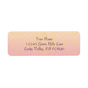 Étiquette Adresse de retour personnalisée Peach rose Modèle