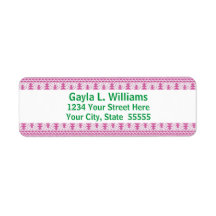 Adresse de retour personnalisée Pink and Green Hol