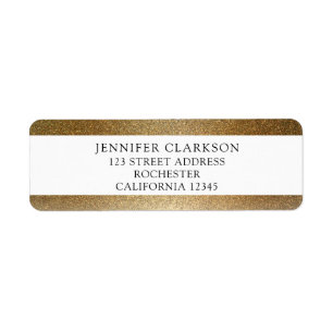 Étiquette Adresse de retour personnelle d'or chic moderne de