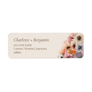 Étiquette Adresse de Retour pour Baby Shower Floral Aquarell