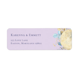 Étiquette Adresse de Retour pour Baby Shower : Lune Fantaisi