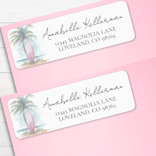 Étiquette Adresse de Retour pour Baby Shower sur la Plage