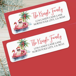 Étiquette Adresse de Retour pour Noël Tropical