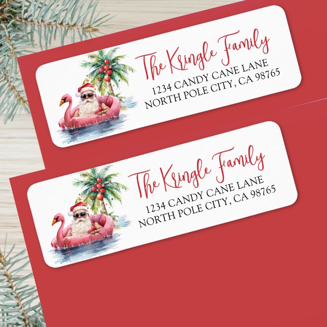 Étiquette Adresse de Retour pour Noël Tropical (Tropical Christmas Return Address label )