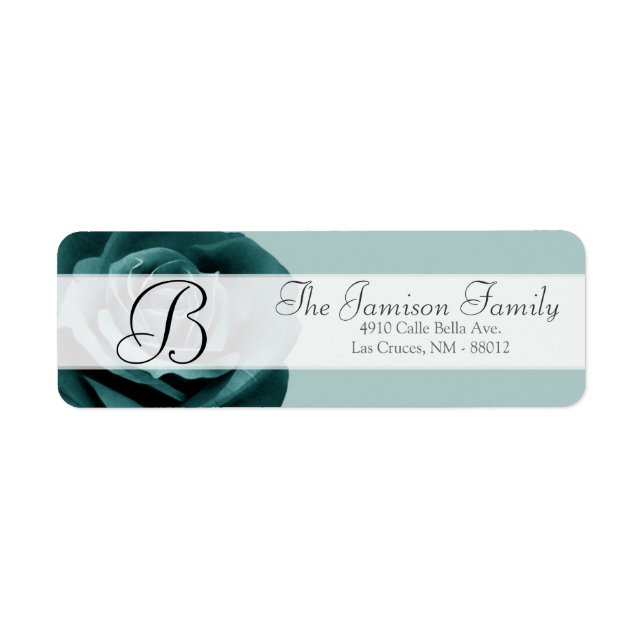 Étiquette Adresse de retour Rose bleu .75"x2.25" (Devant)