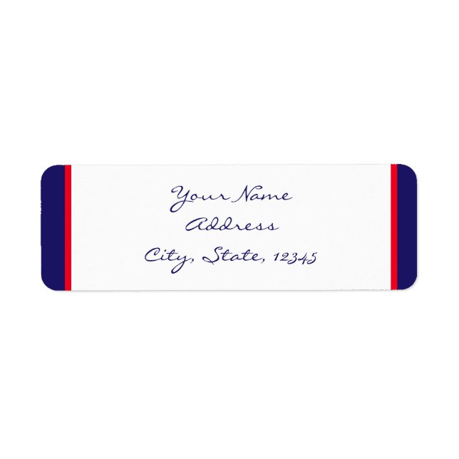 Étiquette Adresse de retour Rouge blanc et bleu (Devant)