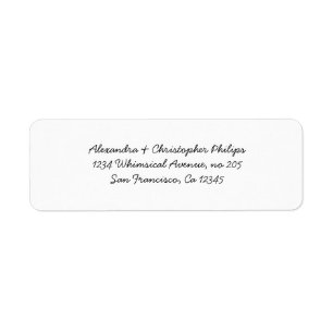 Étiquette Adresse de retour simple d'apparence manuscrite DY