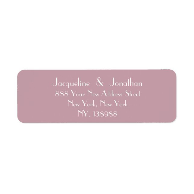 Étiquette Adresse de retour simple en écriture cursive rose  (Devant)