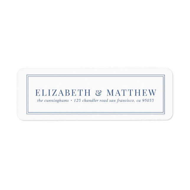 Étiquette Adresse de retour simple et classique (Devant)