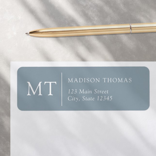 Étiquette Adresse de retour simple et élégante du monogramme (Créateur téléchargé)