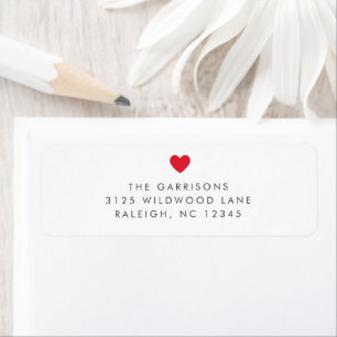 Étiquette Adresse de Retour Simple Heart pour la Saint-Valen