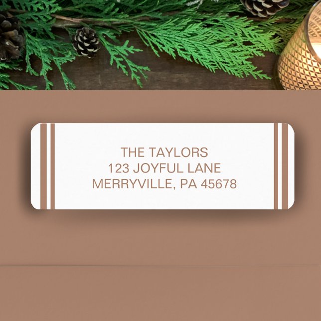 Étiquette Adresse de Retour Simple Moderne Boho Fêtes (Personalize this modern stylish copper return address label.
)
