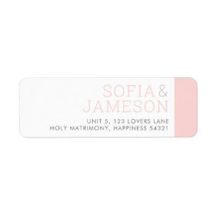 Étiquette ADRESSE DE RETOUR simple moderne type rose blush m