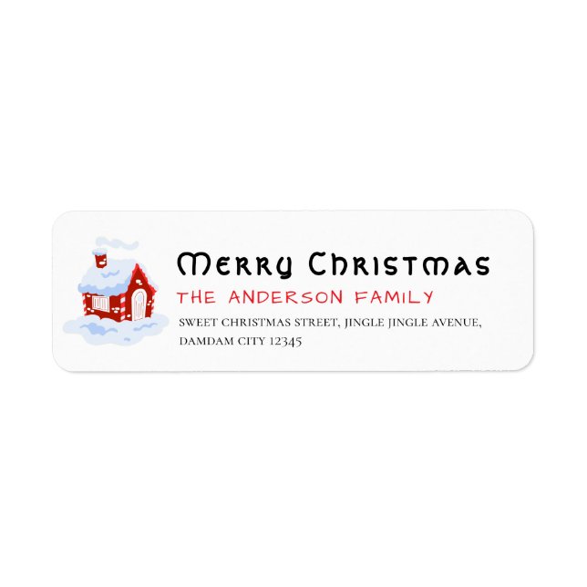 Étiquette Adresse de retour simple Noël (Devant)