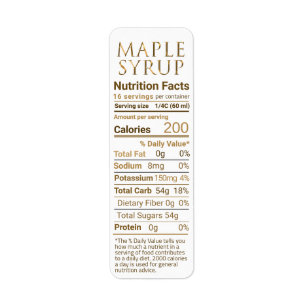Étiquette Adresse de retour Sirop d'érable Nutrition Dégradé