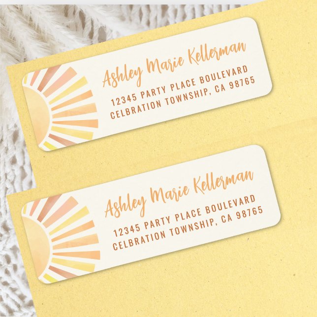 Étiquette Adresse de retour soleil Boho (Boho Sun Return Address Label )
