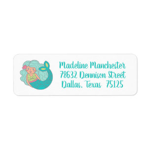 Étiquette Adresse de retour Turquoise de sirène personnalisé