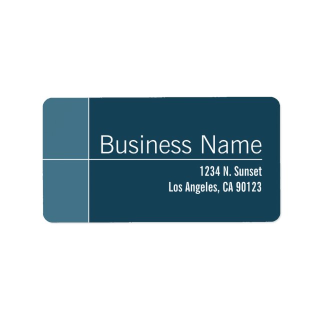Étiquette Adresse de retour unique Blue & White Business (Devant)