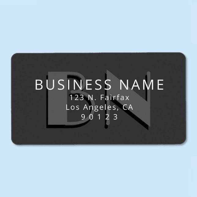 Étiquette Adresse de retour unique en gris monogramme (Créateur téléchargé)