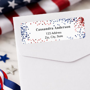 Étiquette Adresse de retour USA rouge blanc bleu patriotique