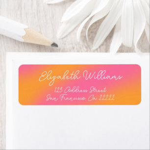 Étiquette Adresse de script blanc rose simple
