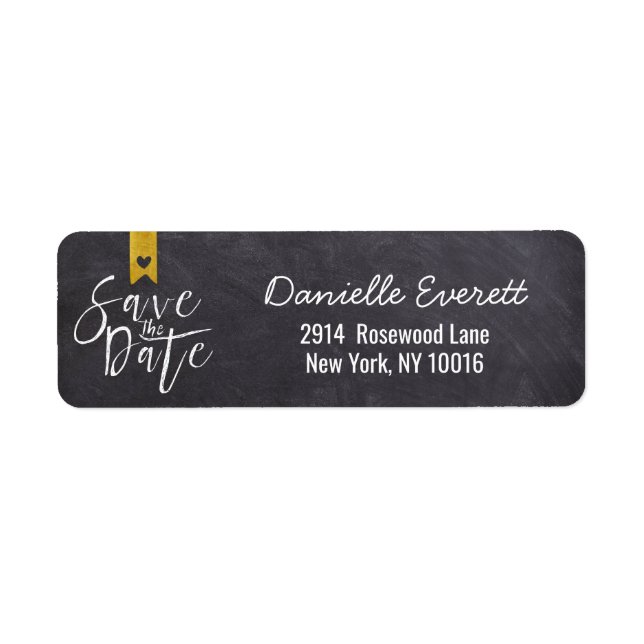 Étiquette Adresse de script de sauvegarde manuscrite rustiqu (Devant)