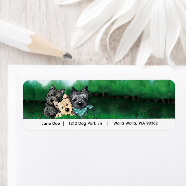 Étiquette Adresse des Cairn Terriers (En situation)