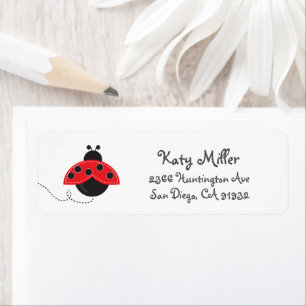 Étiquette Adresse des filles de la charte Red Ladybug
