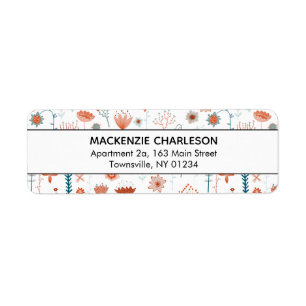 Étiquette Adresse des fleurs botaniques scandinaves