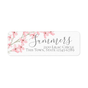 Étiquette Adresse des fleurs roses