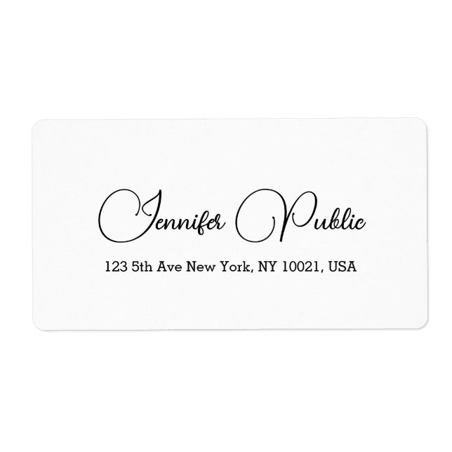 Étiquette Adresse d'expédition Modèle simple manuscrit (Devant)