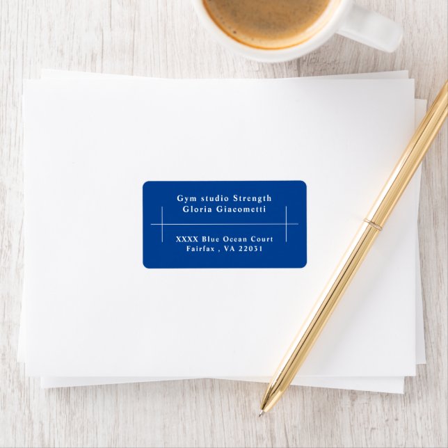 Étiquette Adresse d'expédition professionnelle bleue (En situation)