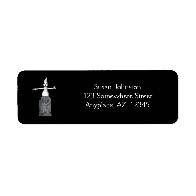 Étiquette Adresse d'Halloween du fantôme coute Tombstone (Devant)