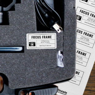 Étiquette Adresse d'illustration du photographe de caméra