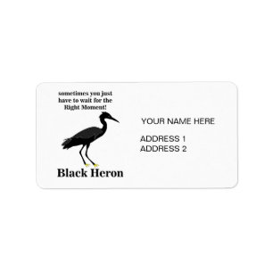 Étiquette Adresse d'oiseaux d'aigrettes de héron noir person