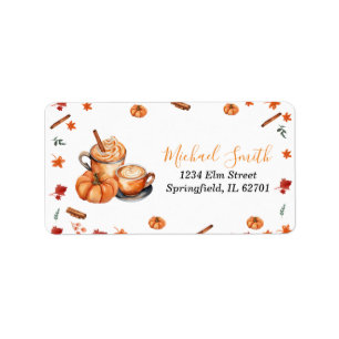 Étiquette Adresse du Baby shower de café Citrouille épice br
