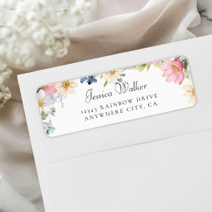 Étiquette Adresse du Baby shower fleur sauvage