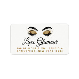 Étiquette Adresse du Bar de Maquillage pour Cils et Sourcils