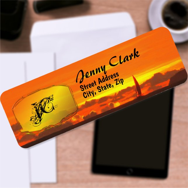 Étiquette Adresse du bateau à voile Sunset 1300 (Créateur téléchargé)