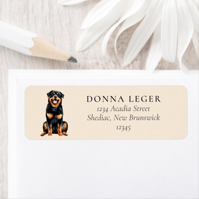 Étiquette Adresse du chien Rottweiler (En situation)