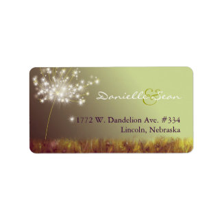 Étiquette Adresse du Mariage de Dandelion magique