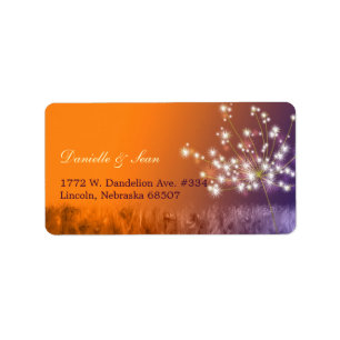 Étiquette Adresse du Mariage de Dandelion Twilight poétique