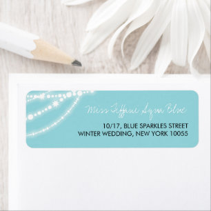 Étiquette Adresse du Mariage de fils lumineux Aqua Sparkles